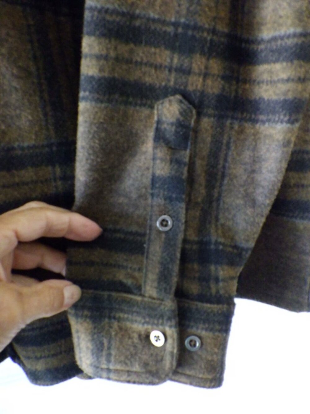 Age of Wisdom Men's Flannel Plaid Shirt Jacket Shacket Pockets Size XLarge Brown - Picture 5 of 12
